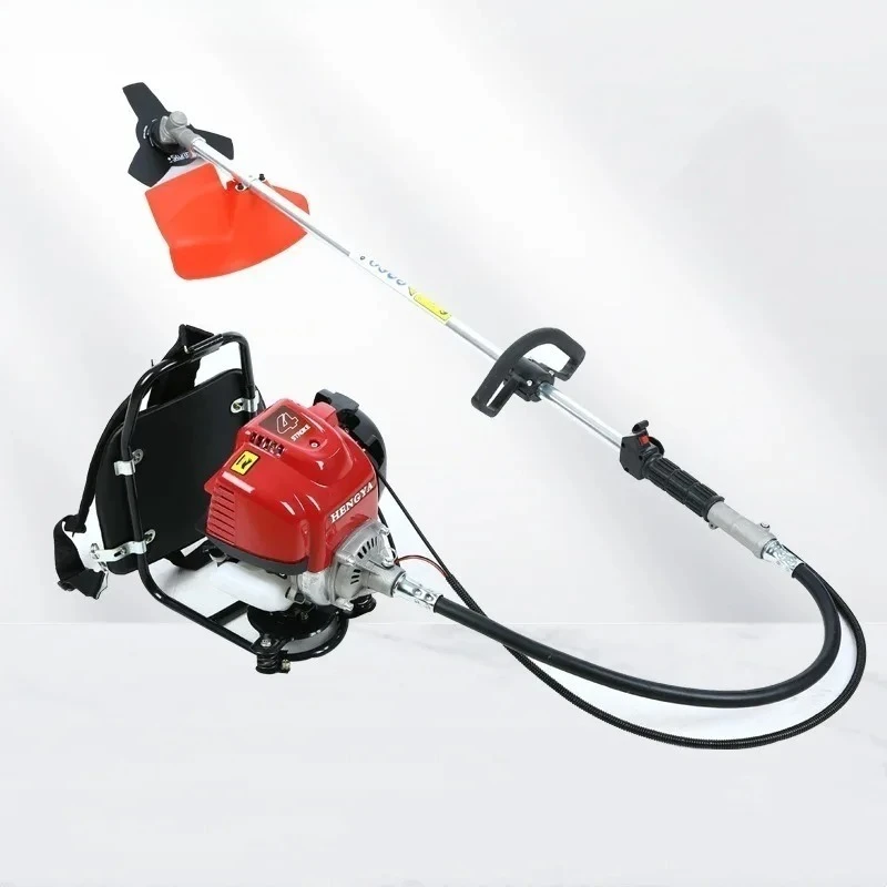 Backpack Lawn Mower 1800W Cordless Four Stroke Lithium Battery Steel Deck Adjustable Cutting Height 1 4 Inch