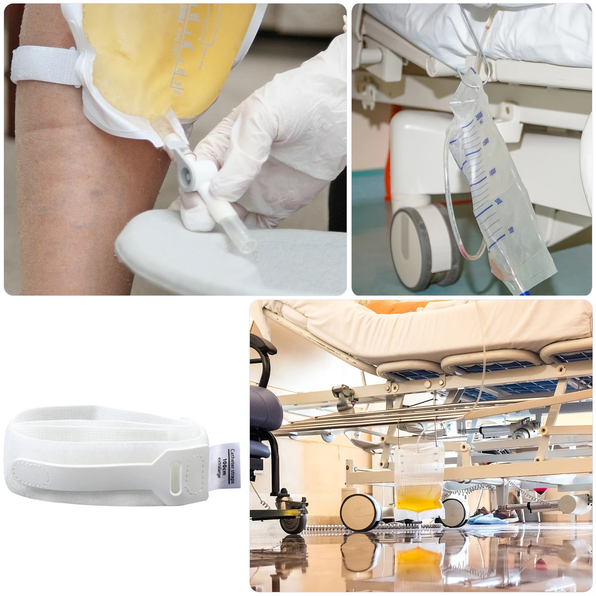 

2 Pcs Catheter Fixation Tape Urine Band Bag Holder Adhesive External Strap Men Wrap Male