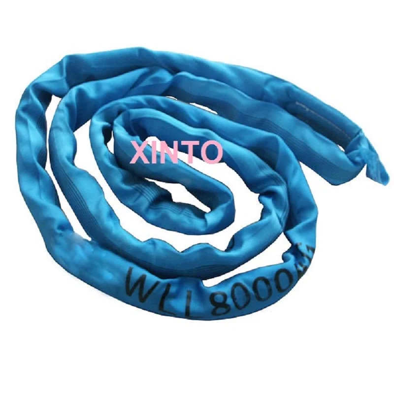 2T-12T 1M--8M 6:1 High tensile endless soft round lifting sling industrial grade polyester fiber strap