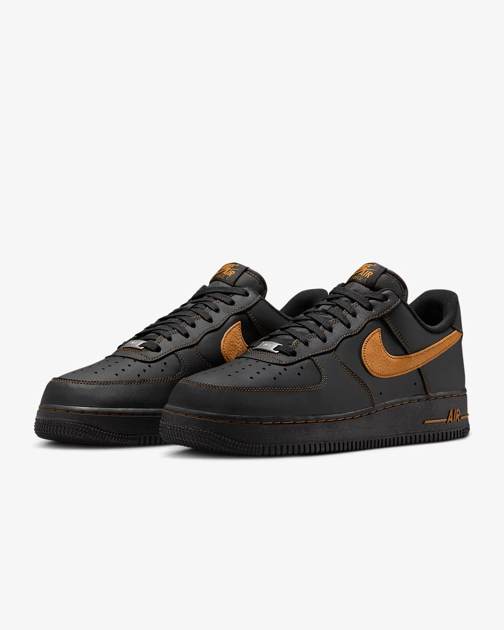 

Nike Air Force 1 Leather Low Unisex Black Shoes Fashionable Comfortable Anti-slip Wear-resistant Low-top Skate Shoes HQ2037-003