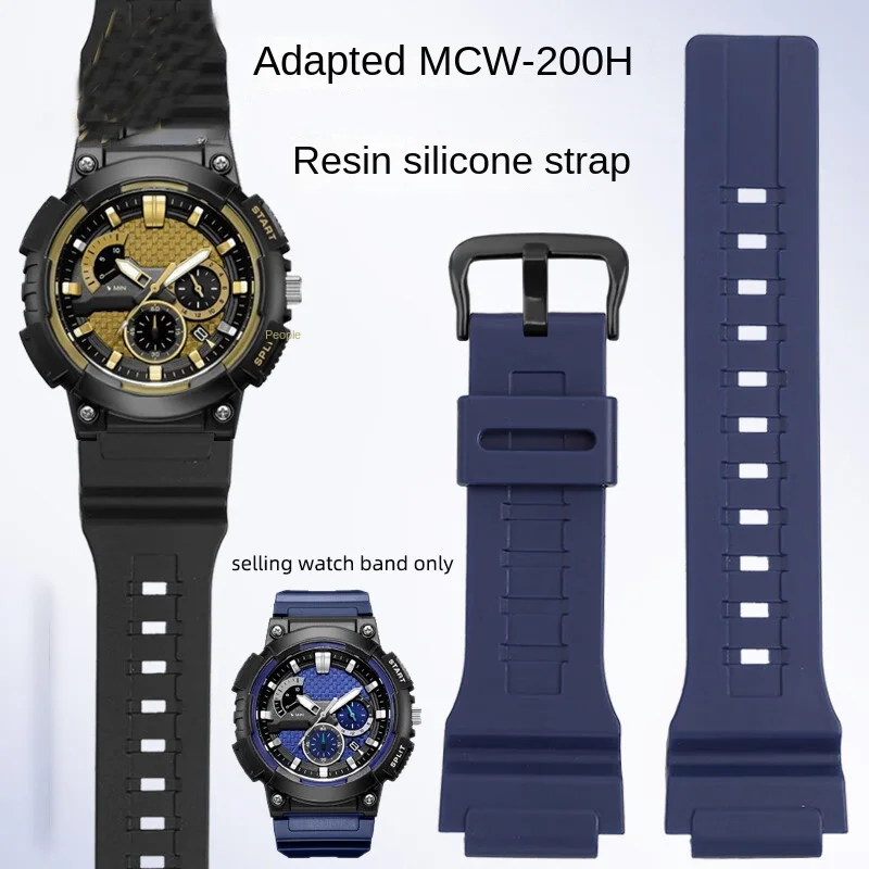 High quality resin silicone watch band for Casio MCW-200H mcw200 AE-1400 Waterproof sports strap replacement bracelet with tools