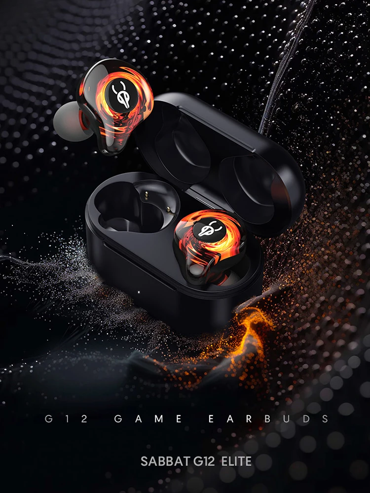 Sabbat G12 ELITE Gioco True Wireless Bluetooth 5.4 in-ear TWS Cuffia Auricolare Auricolare stereo competitivo con ricarica wireless