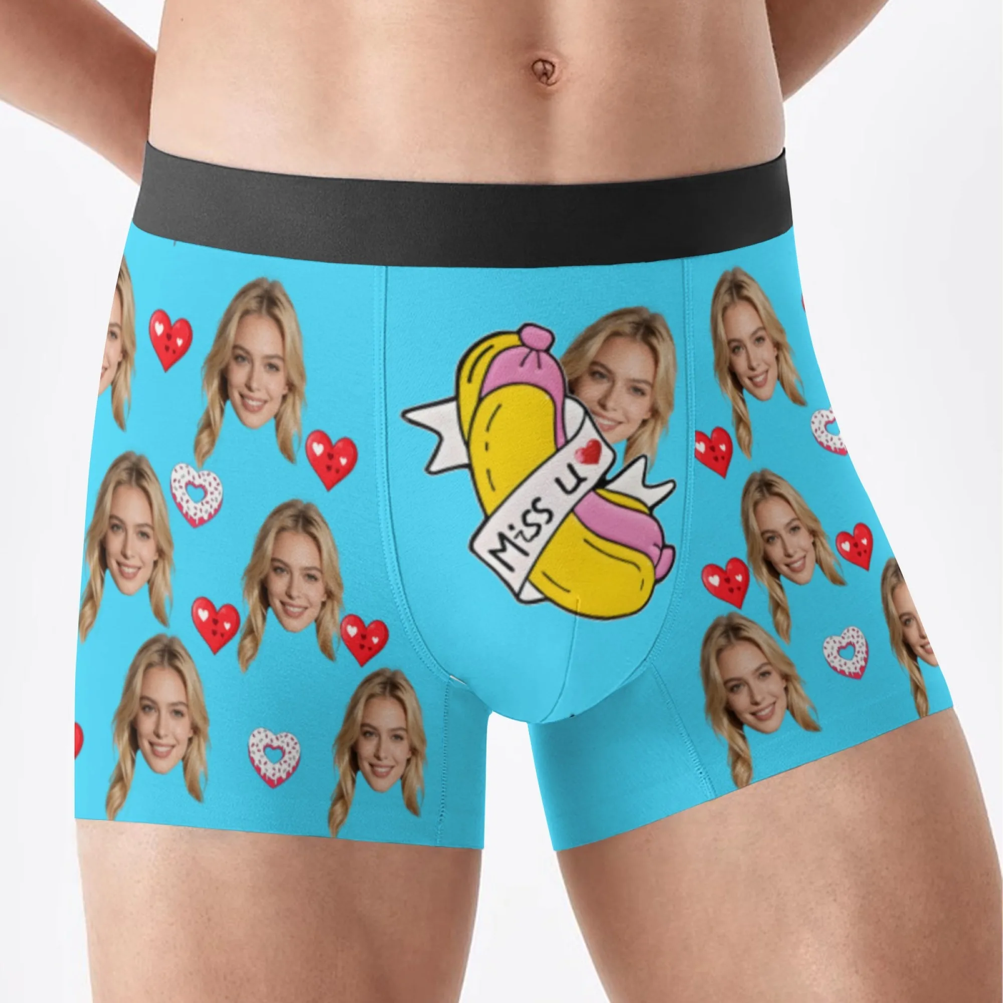 Personalized facial photo DIY customization flat underwear customization men's Valentine's Day gift for husband gift for father