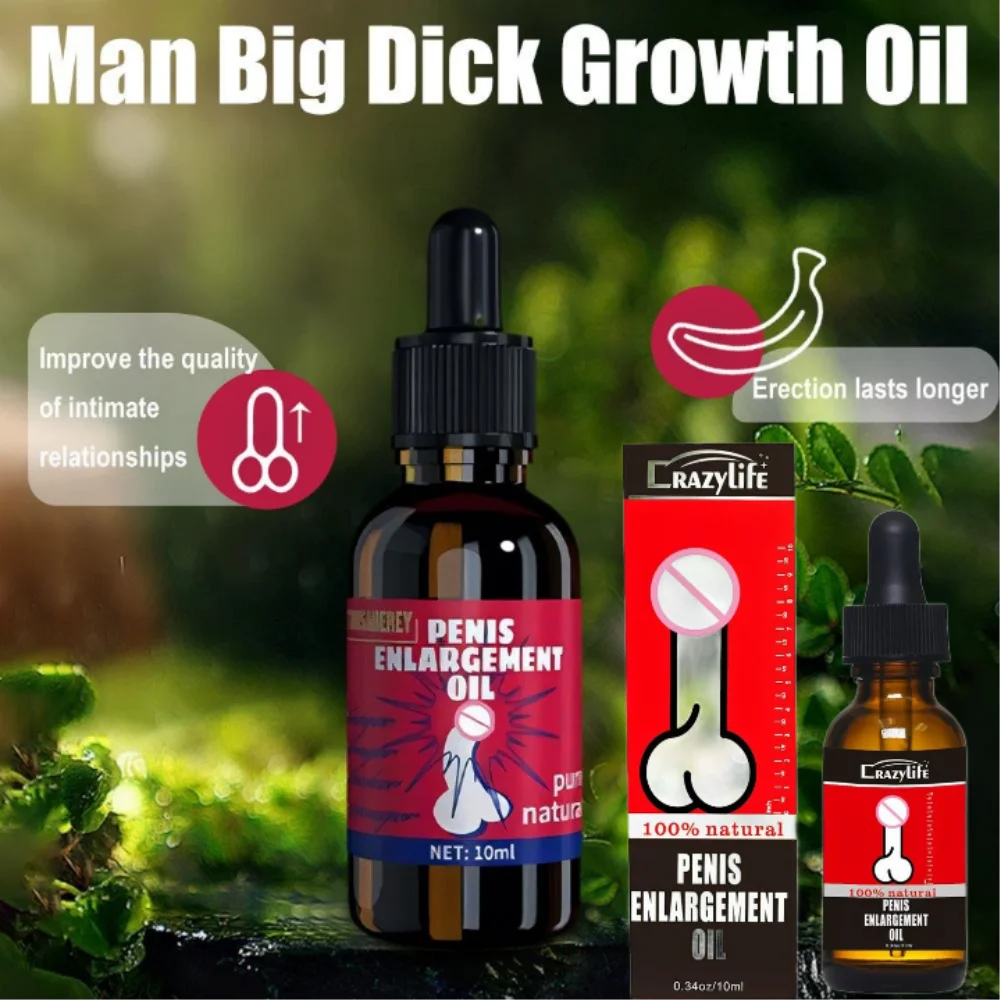 Aceite para agrandar el pene de 10ML para hombre, crema de aceite para el crecimiento del pene con potencia masculina, aceite para aumentar la erección XXXL