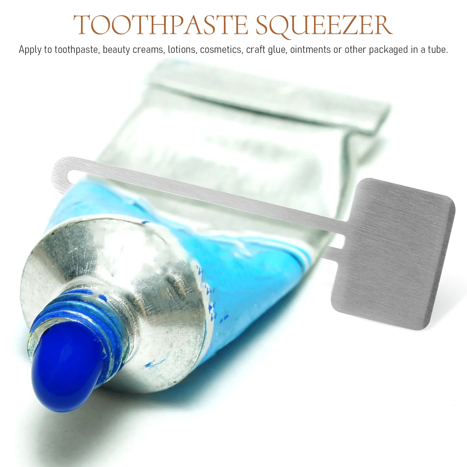 

4pcs Stainless Steel Toothpaste Dispenser Tube Squeezer Manual Squeezing Tool For Toothpaste Creams Lotions Metal Household