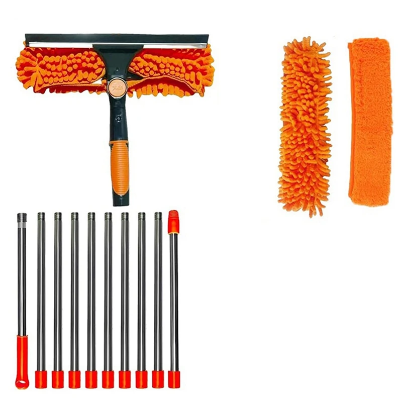 Extended Window Cleaning Kit 2-In-1 Double-Sided Glass Cleaning Mop High Floor Glass Cleaning Window Cleaning Tools