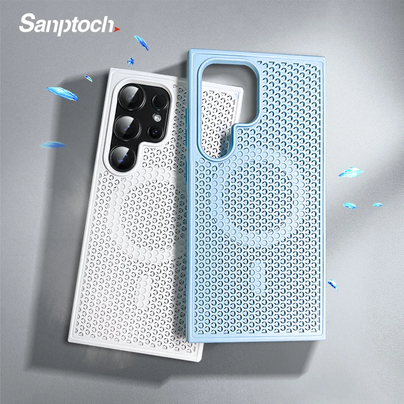 

Heat Dissipation Cooling Magnetic Phone Case For Samsung Galaxy S22 S23 S24 S25 Ultra Plus Non-slip Shockproof Cover For Magsafe