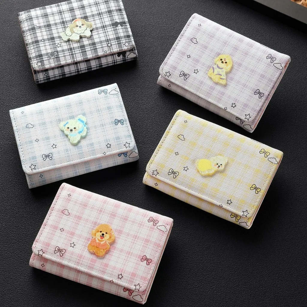 Wallet Sweet Card Wallet Plaid Wallet Cute Card Holder For Short Trips Storing Cards Daily Commuting