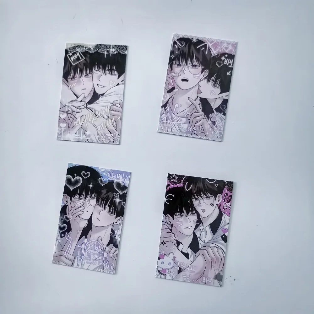 4 Pçs/set Coreano Manhwa Lomo Cartão Personagens de Quadrinhos 3 Polegadas Cartões Fotográficos Fãs Presente