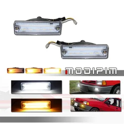 Dual-color Dynamic Amber LED Car Front Turn Signal Light w/ White DRL For Ford Festiva,For Mazda 323 626 B2000/B2200/B2600 Truck