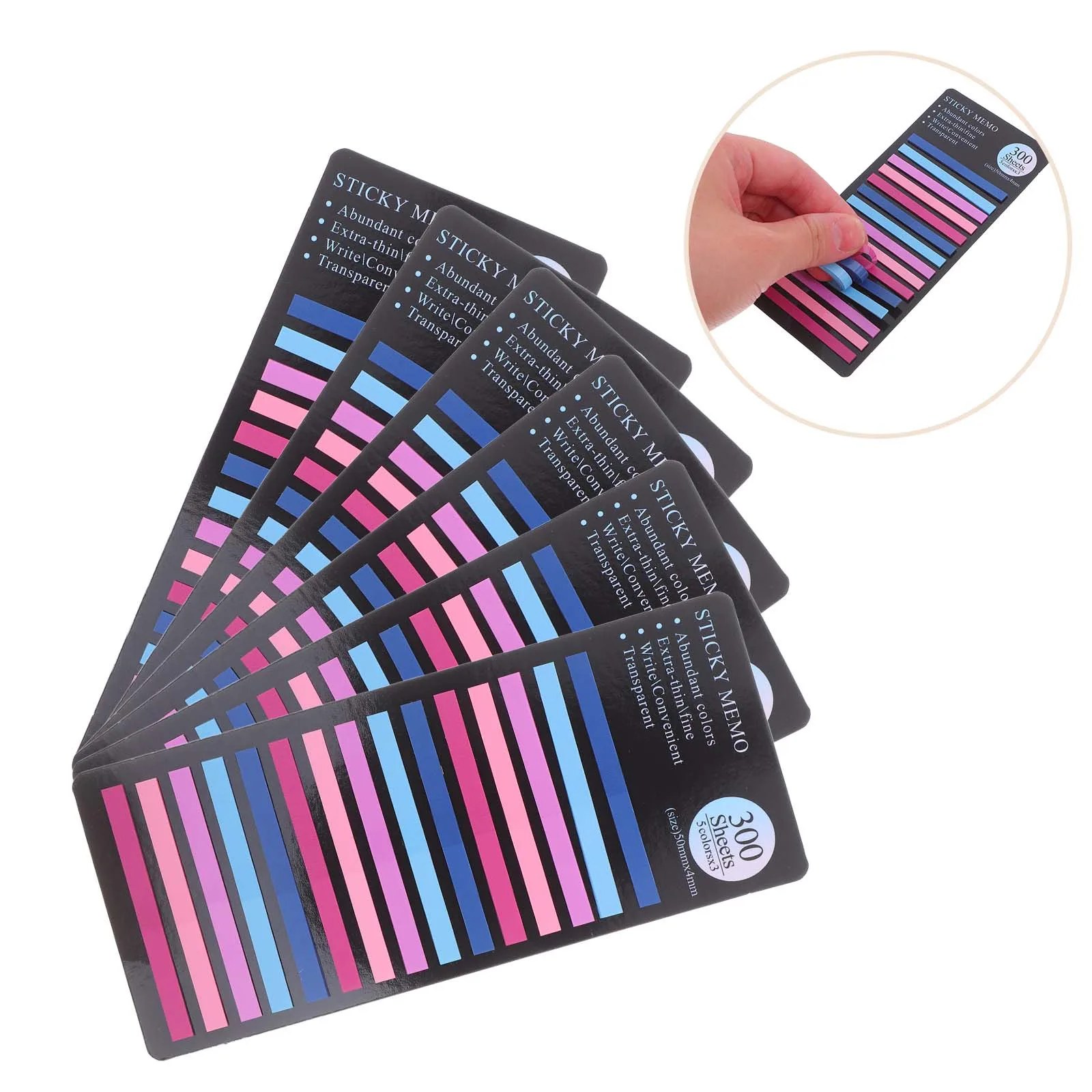 

1800Pcs Pet Strip Index Tabs Easy Application Journal Stickers Notebook Page Markers Annotating Highlighter Accessories