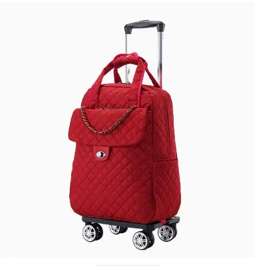 Zaino con ruote impermeabile Oxford da donna Bagagli con ruote da 20 pollici Borse trolley da viaggio da donna Borsa da trasporto Borse trolley con ruote