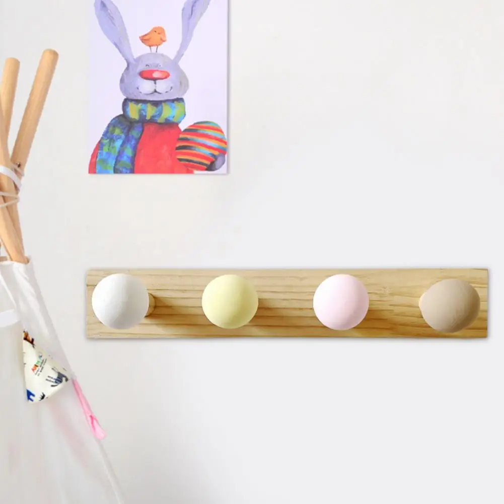 Wooden Wall Storage Hanger Hat Coat Clothes Hanging Hook Bedroom Cabinet Towel Hook Door Back Hanger Kids Room Organizer Hook