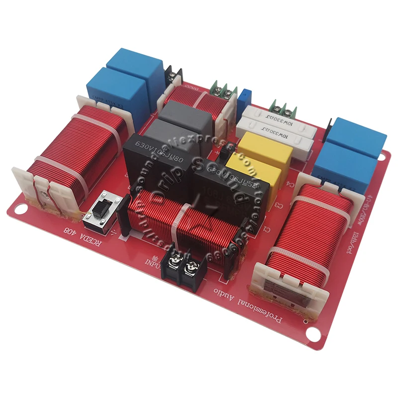 2 Buah 350W 3 Cara 4 Unit Speaker Pembagi Frekuensi Tweeter Filter Bass Ganda Jarak Menengah Frekuensi Crossover Dapat Disesuaikan