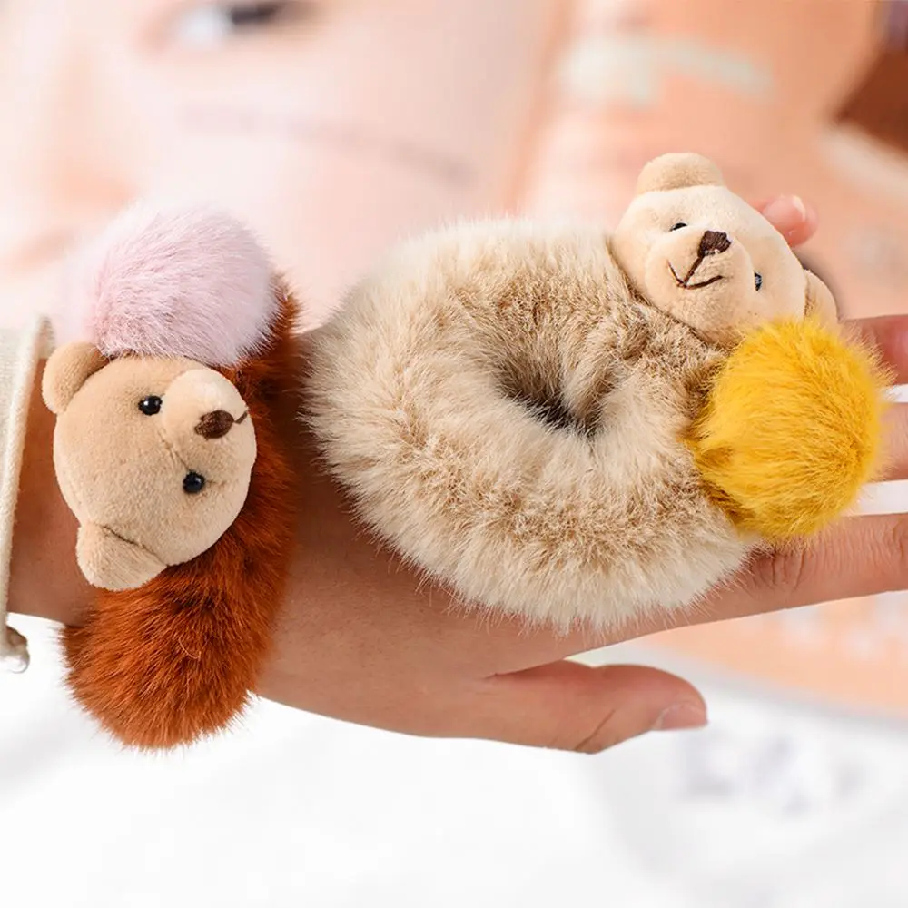 

Fashion Girls Scrunchie Lovely Bear Elastic Hair Accessories Ponytail Holder Rubber Bands Hair Rope