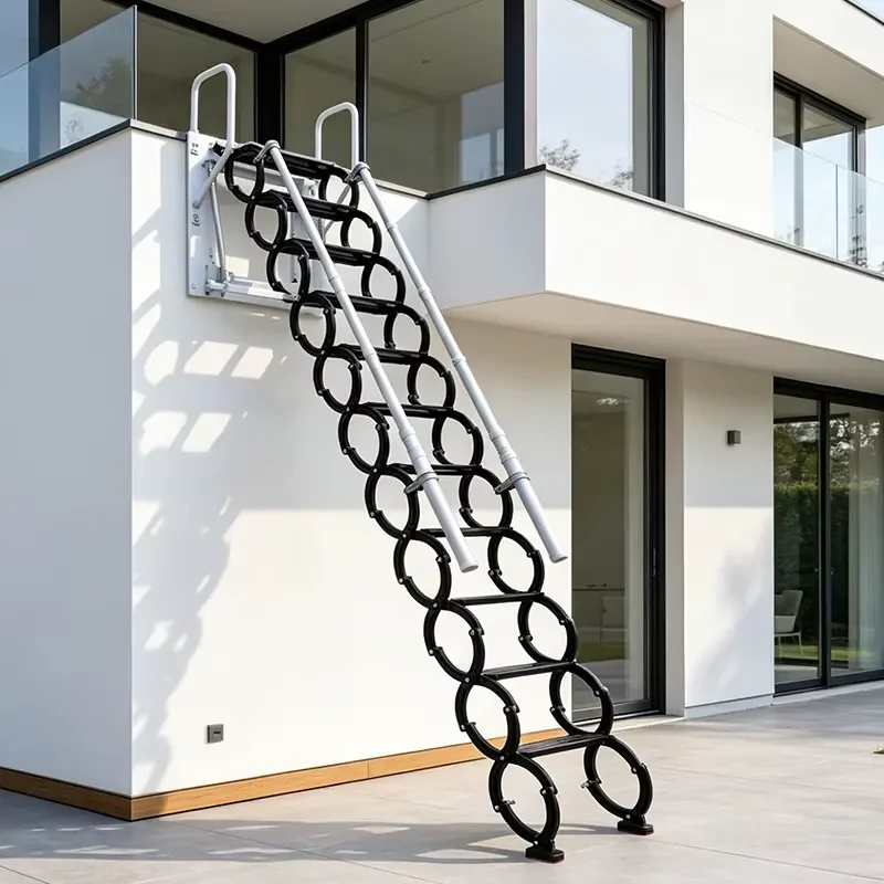 Indoor/Outdoor Wall Mounted Manual/Electric Retractable Attic Ladder Extension Ladders Titanium Magnesium Alloy Modern