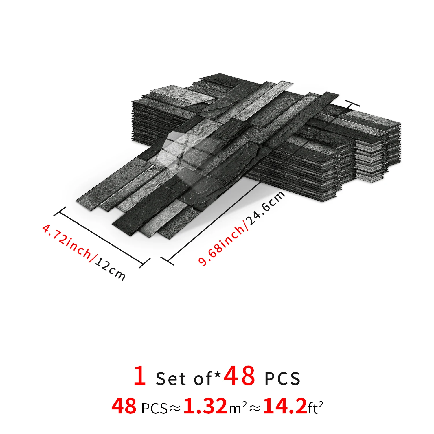 12/24/48PCS 3D PVC Kitchen, Bathroom, Home Decoration Marble Self Adhesive Waterproof Tile Stickers European Wall Stickers