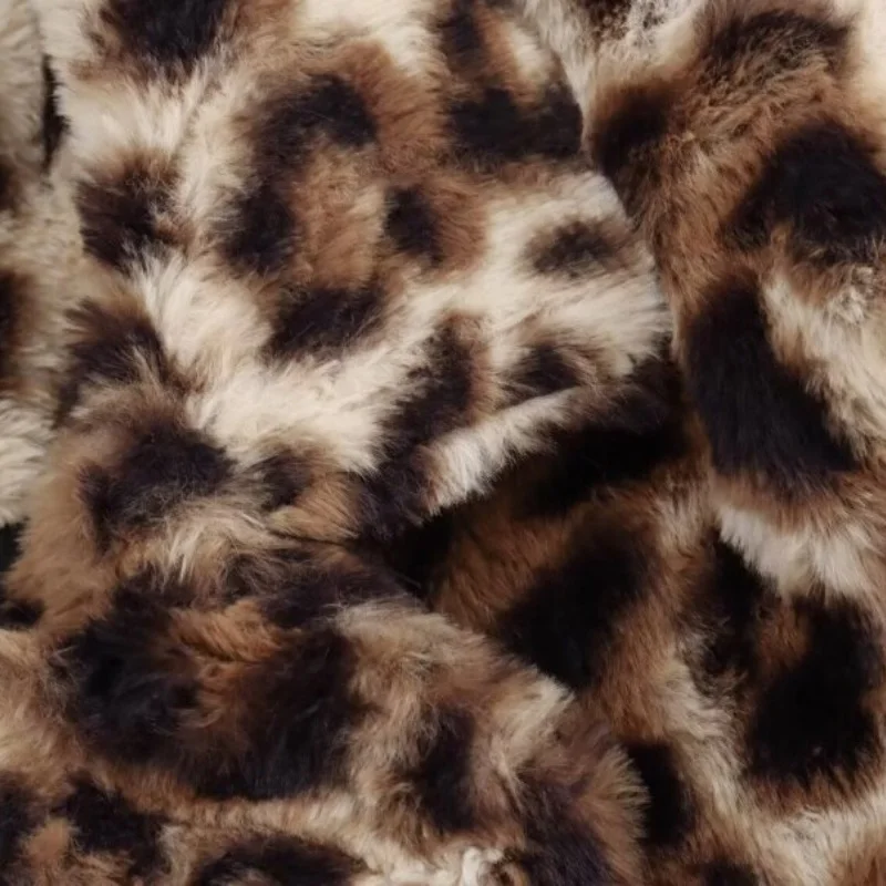 레오파드 프린트 패션 여성 인조 모피 코트 라펠 럭셔리 두꺼운 따뜻한 겨울 여성 루즈 롱 슬리브 재킷 스트리트웨어