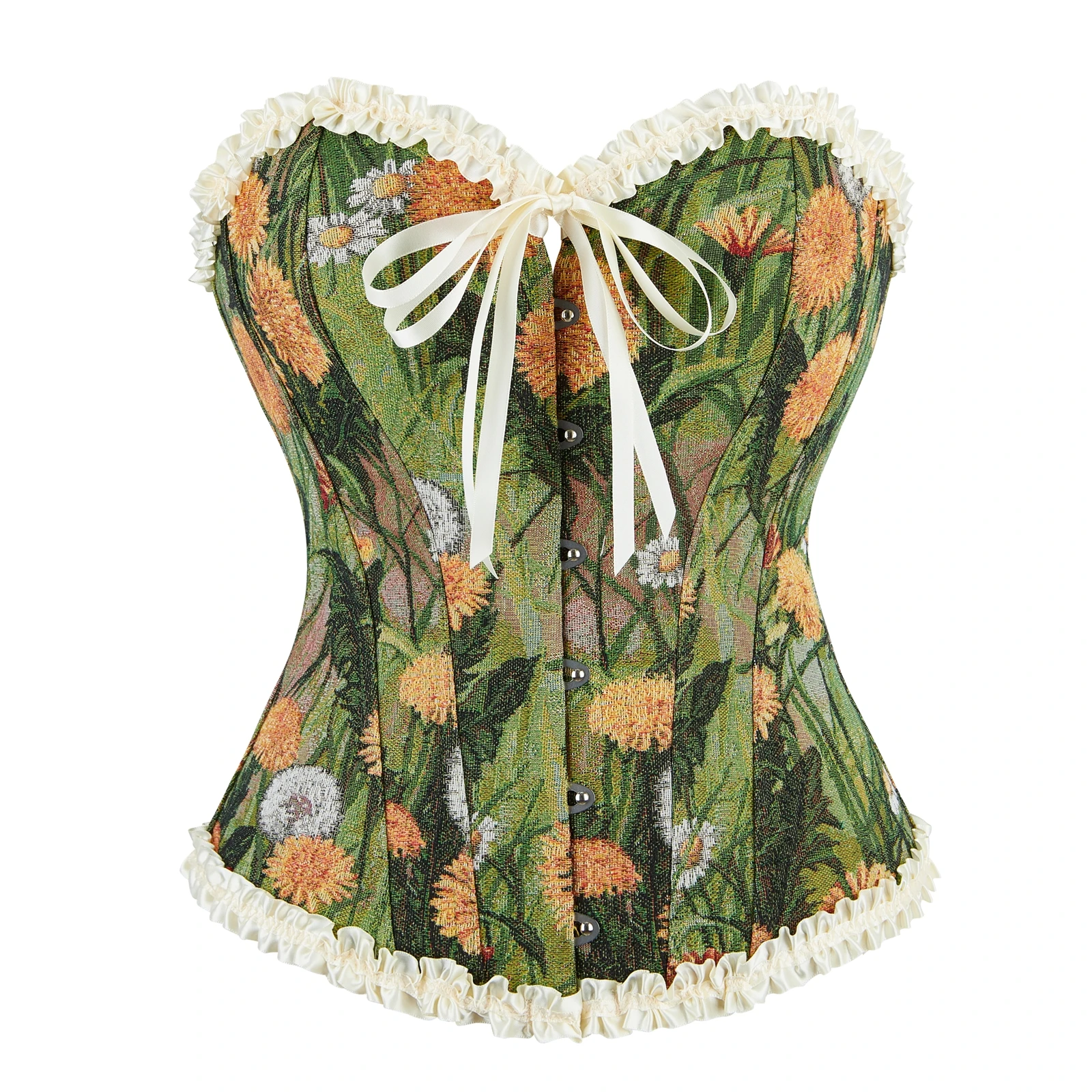 Corsé Floral por encima del busto para mujer, corpiño ajustado de corte bajo, moldeador de cuerpo para vacaciones en la playa, fiesta de verano, uso diario