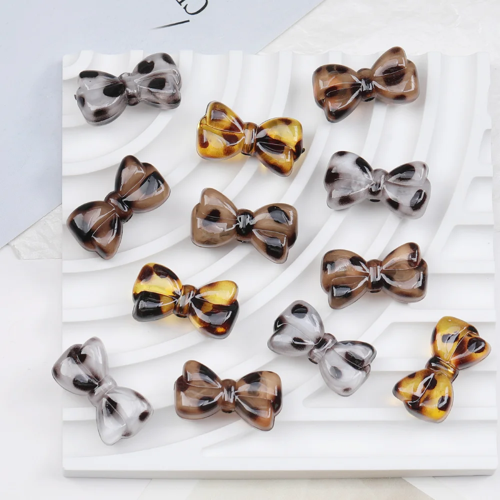 

Cordial Design 100Pcs 16*29MM DIY Acrylic Bead/Leopard Print Effect/Bowknot Shape/Hand Made/Jewelry Findings & Components #17801