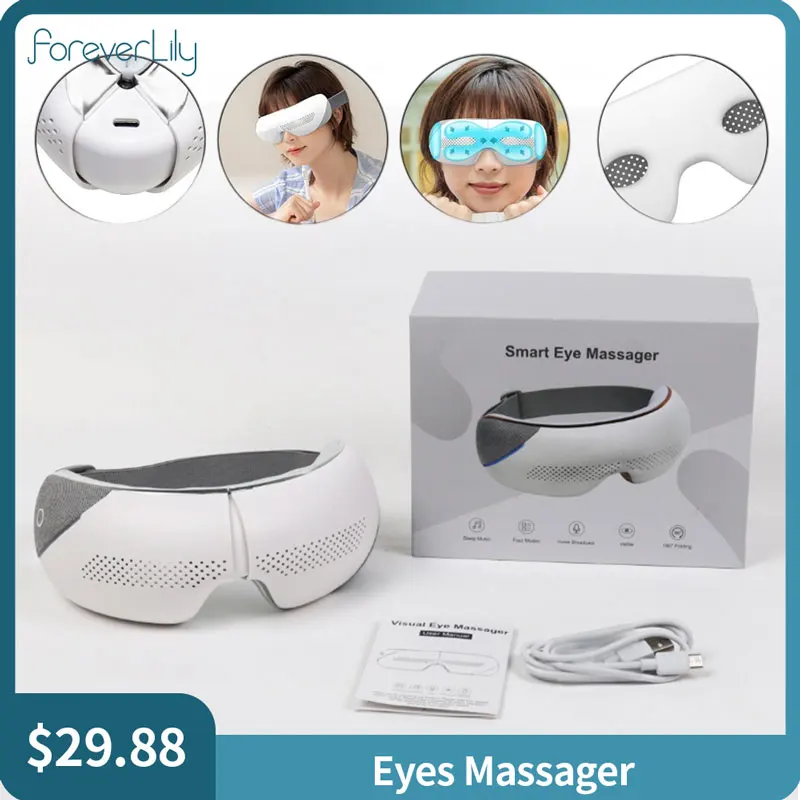 

Smart Eye Massager Airbag Hot Compres Eye Care Instrument Relieve Dry Eye Dark Circles Eye Strain Pouch With Bluetooth Music