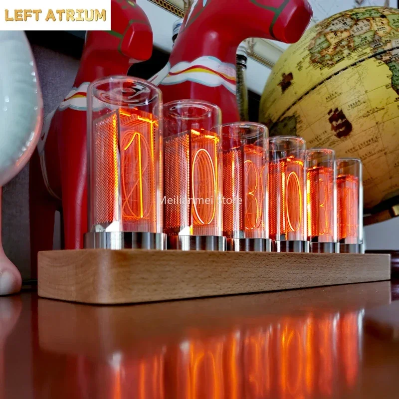 Luxury Wood Nixie Tube Clock Wood Led Digital Watch Table Glow Tube Clock Alarm Desktop Electronic Clocks Home Decoration Gift