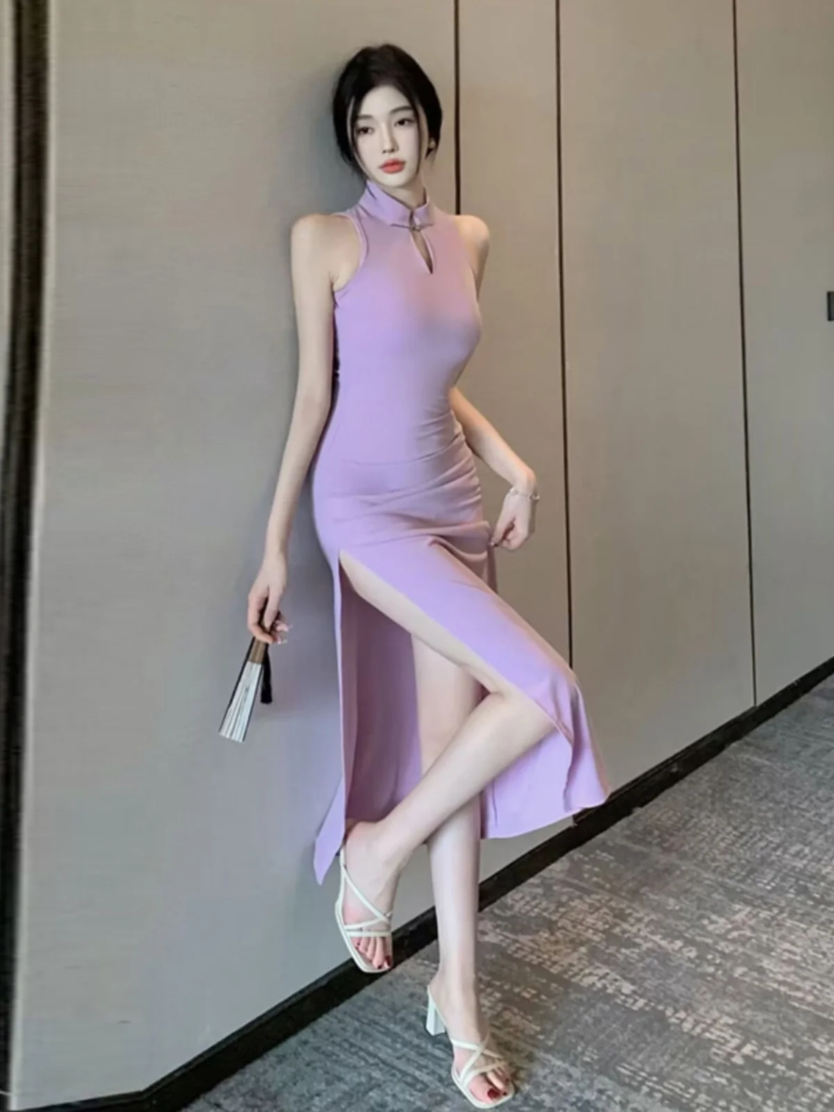 

Сексуальное китайское платье в стиле ретро, новая версия Qipao Dr Bodycon, вечернее платье с высоким разрезом, длинная юбка от Gege Home Faion, женское платье