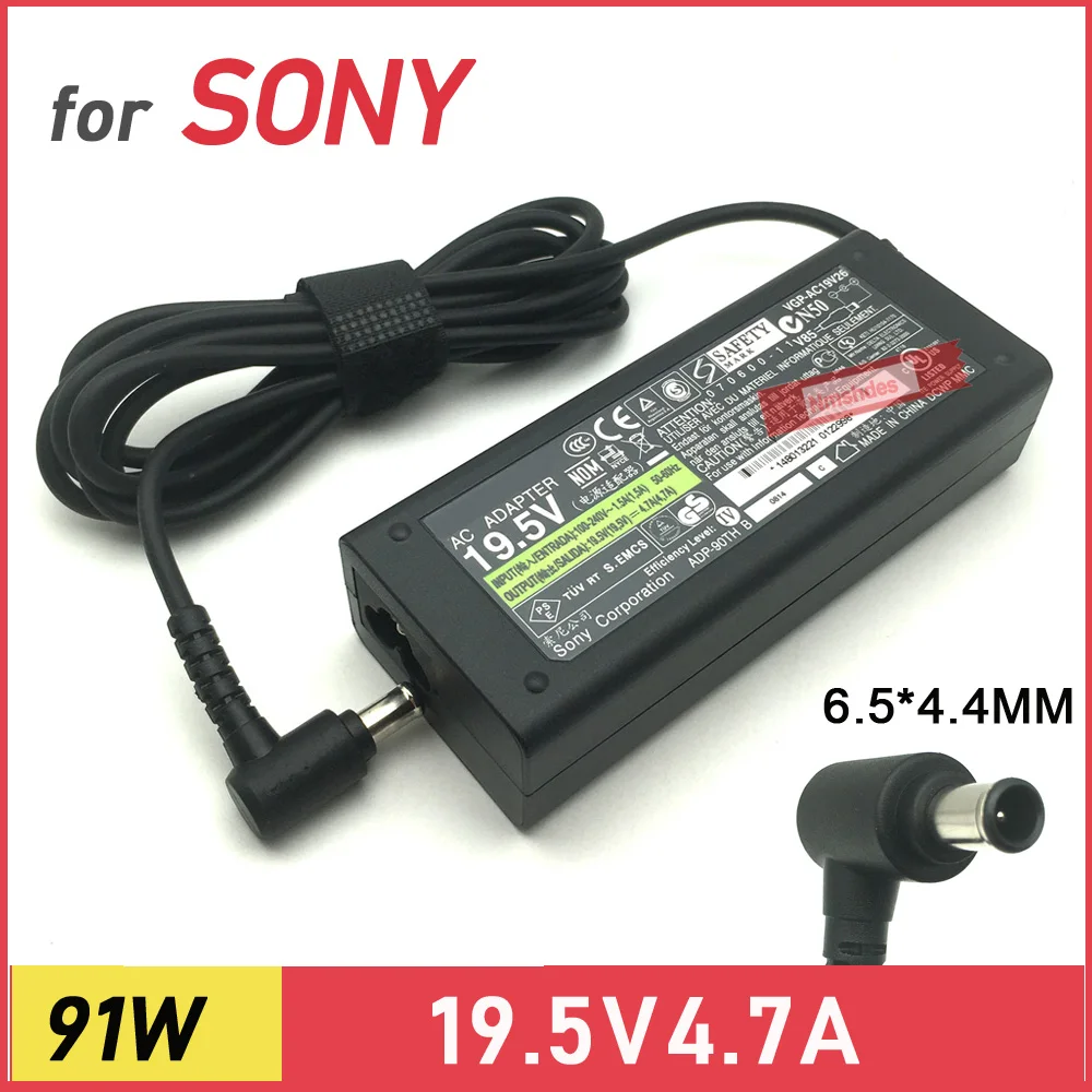 Adaptador ac original para notebook, carregador para laptop sony vaio pcg vgn vgp sve14 sve15 fonte de alimentação 90w 19.5v 4.7a