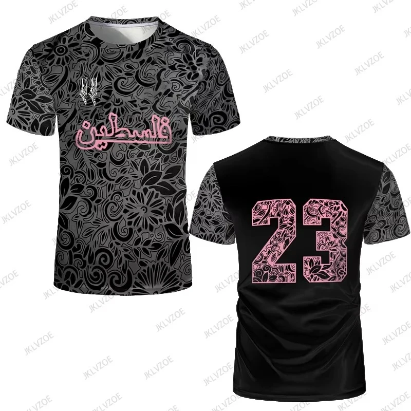 

Palestine Football Jersey Men Tshirts Luxury Digital Print Soccer Uniform Summer Oversize Kids/Adult Top Palestinian Flag Casual