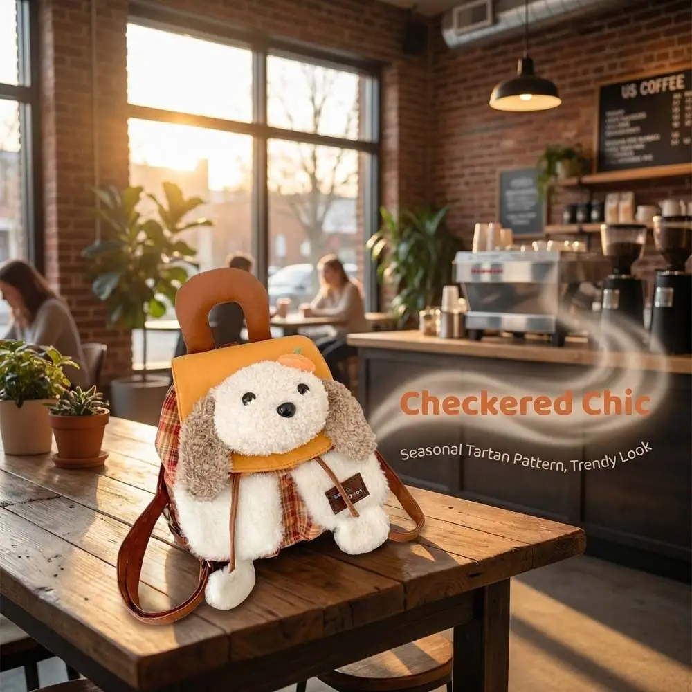 Cute School Bag Adjustable Straps Cartoon Dog Backpack Creative Soft Rabbit Schoolbag Portable Sweet Animal Shoulder Bag Gift
