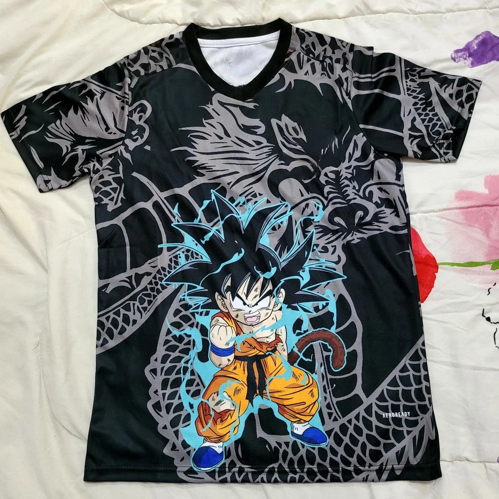 

Модная футболка с 3D-принтом персонажей Dragon Ball для косплея, фитнеса и спорта, аниме-выставок, с коротким рукавом