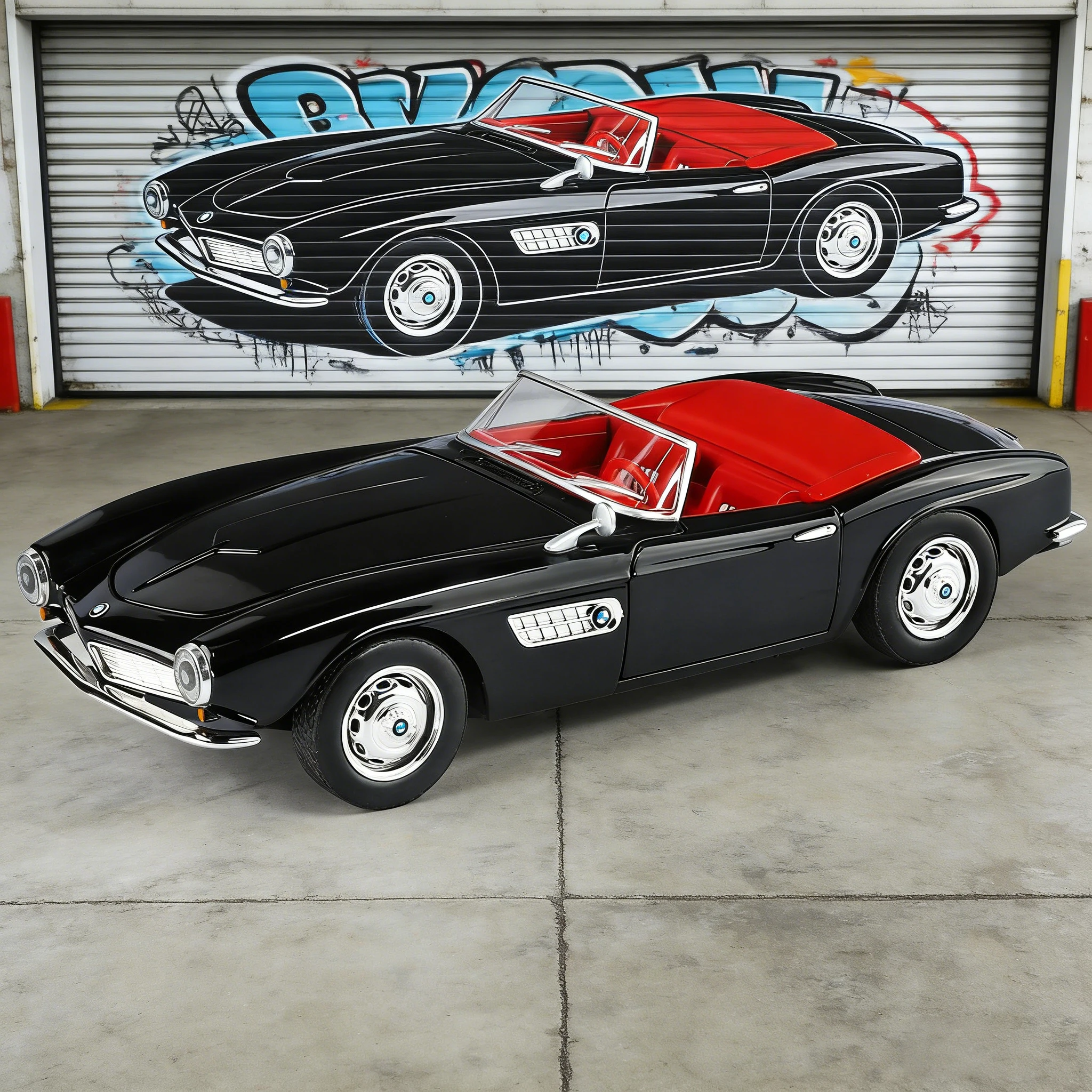 

Metal Die-casting BMW 507 Convertible Sports Car Model Simulation Sound and Light Retro Classic Car Toy Holiday Gift for Boys