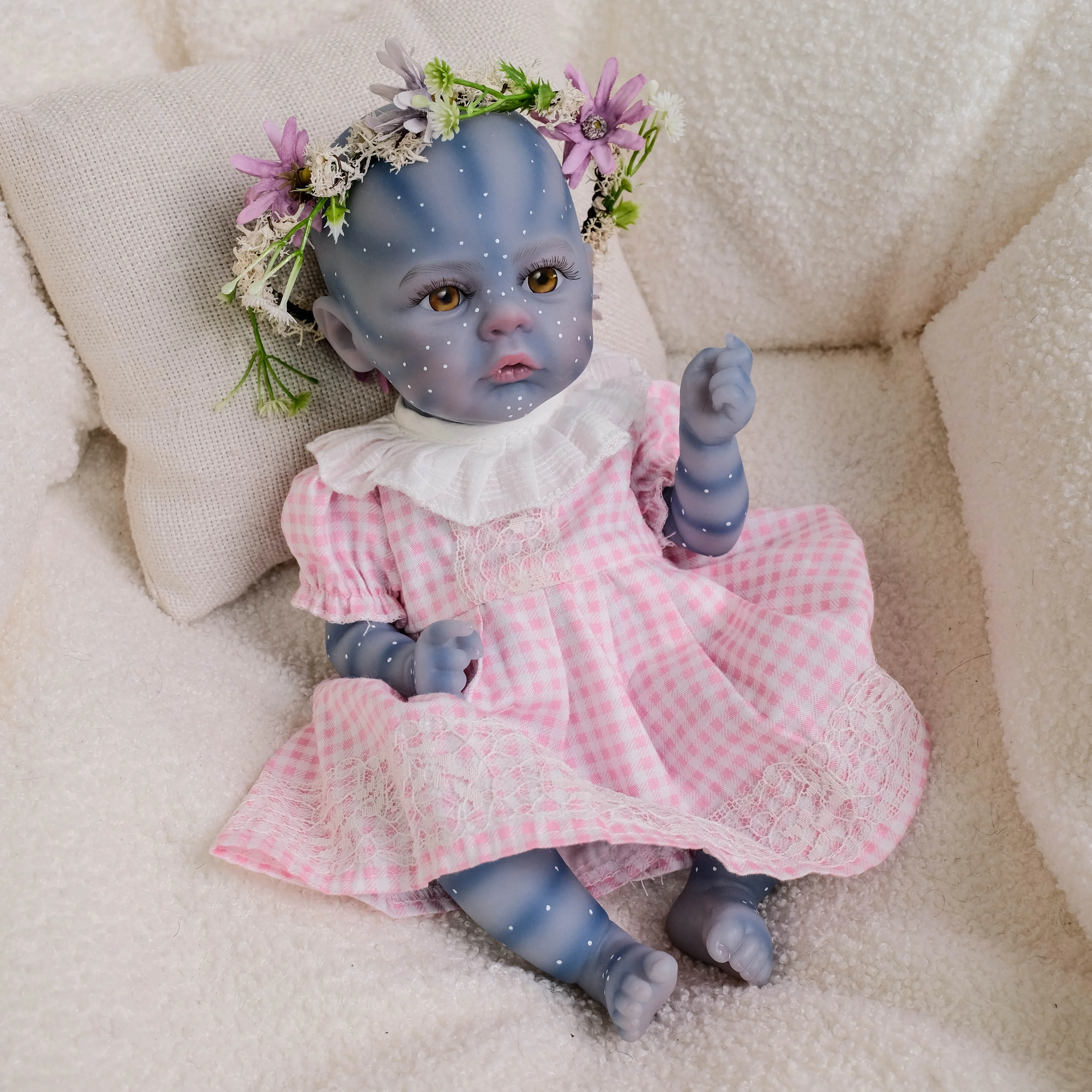 

NPK 12-дюймовая готовая кукла Reborn Avatar Meadow Bebe Girl, реалистичная настоящая на ощупь, мягкая мини-кукла, милая кукла для коллекционеров