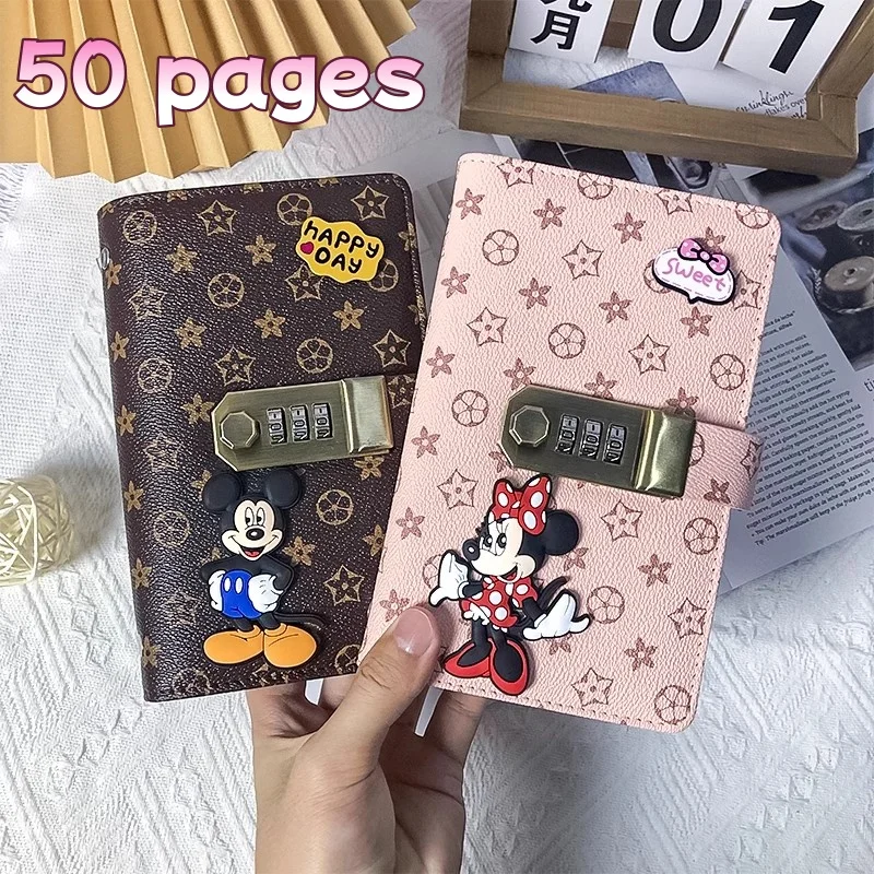 

Disney Mickey Minnie Large Capacity Storage Card Book Password Book Memorial Banknote Collection Book 50 Inner Pages