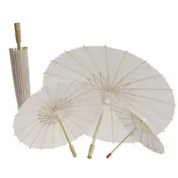 Chinese Umbrella Vintage DIY White Paper Umbrella Anime Painting Sunscreen Umbrella Photo Dance Props Ancient Cosplay Umbrella