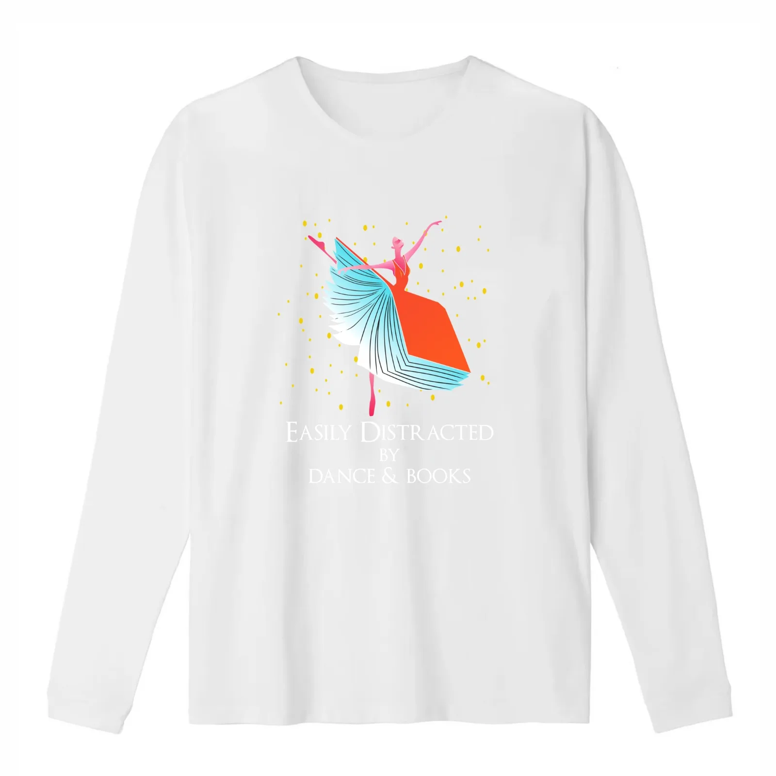 Easily Distracted by Dance and Books T-Shirt Summer Casual Cotton Tee Oversized Streetwear Tops Vintage Graphic Print