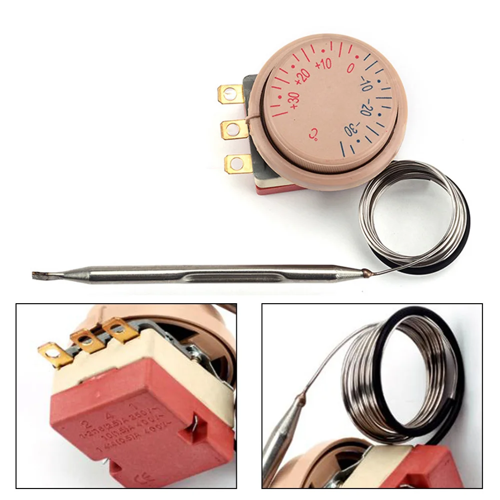 Home Appliance Repair Brown Refrigerator Thermostat Robust Refrigerator Parts Reduced Energy Consumption Long Probe Length