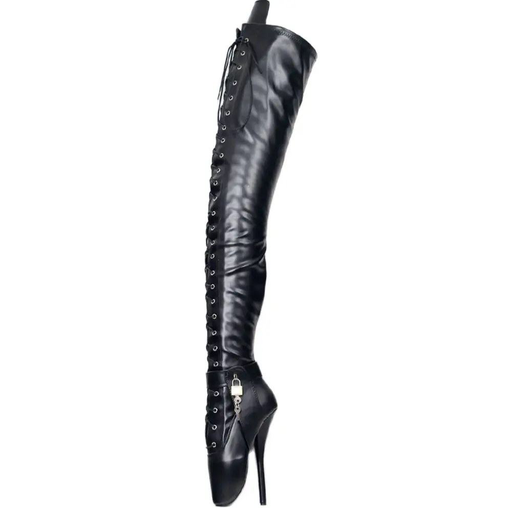 Ballet Boots 18CM Extreme High Heel Over the knee Thigh Long Boots Custom Made Plus Size 36-46