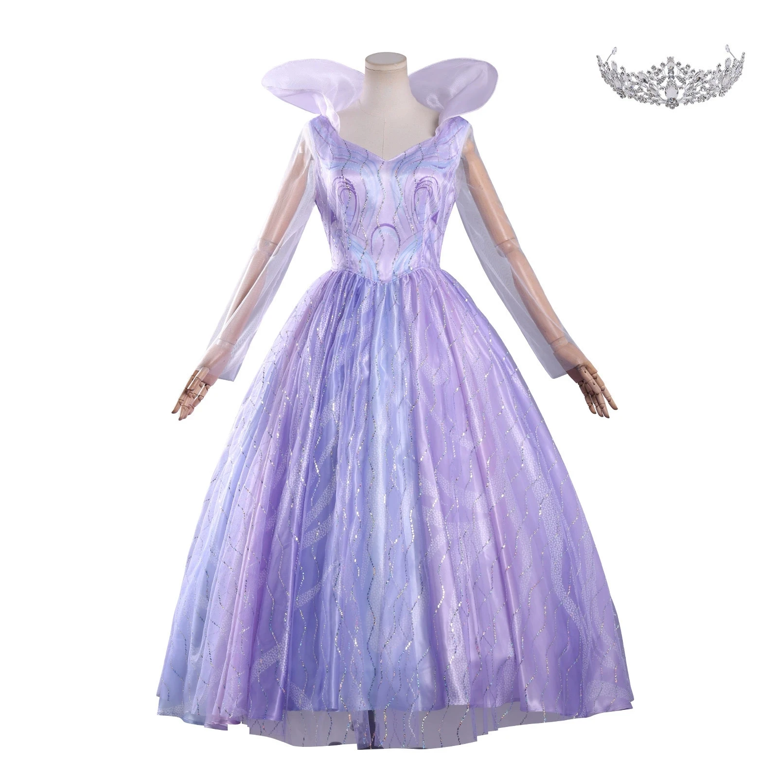 

New Wicked Glinda Cosplay Costume Witch Women Dress Princess Skirt Wedding Uniform Masquerade Carnival Clothes Performance Wear