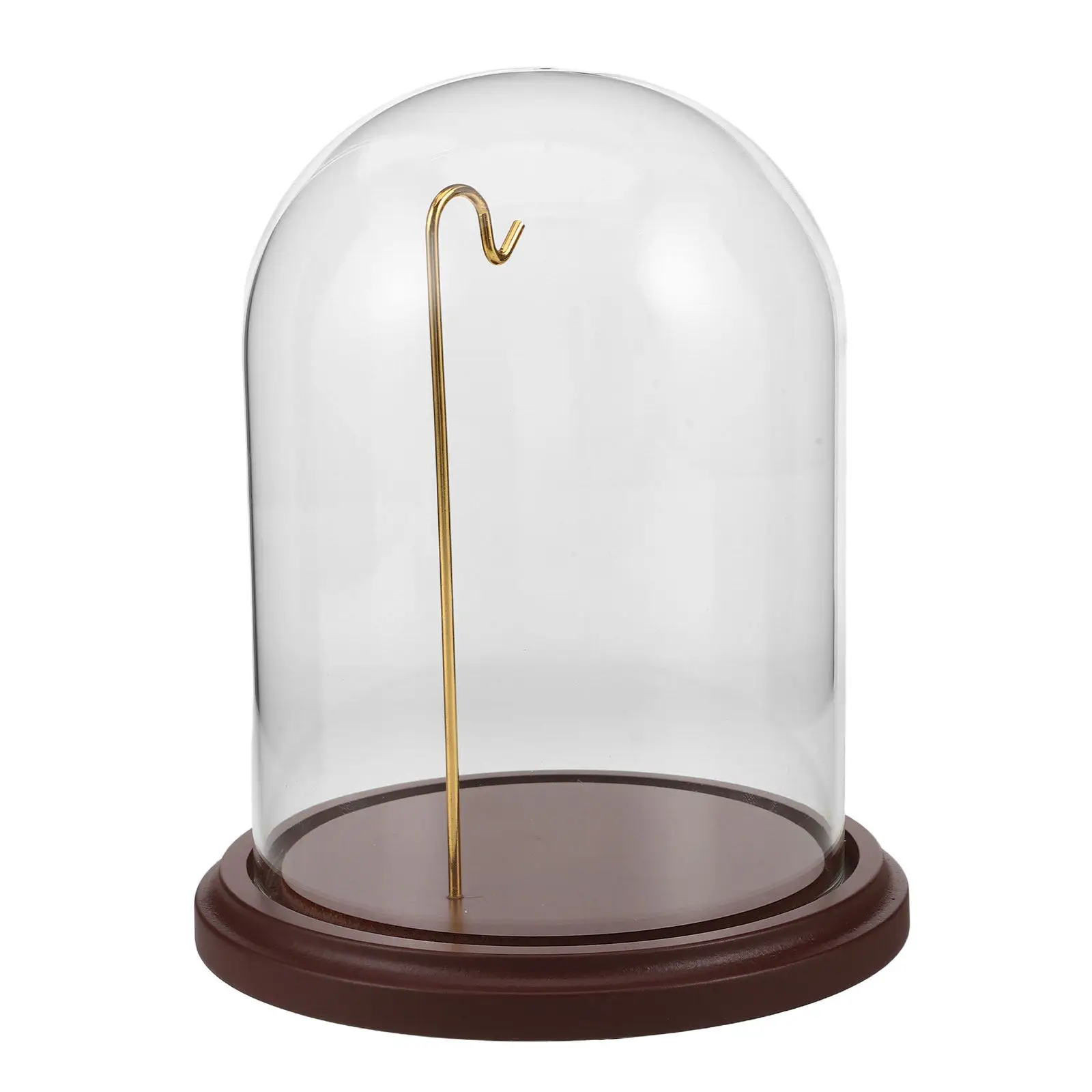 Glass Dome Pocket Watch Display Metal Hook Compact Polished Base Desk Display Case Protector Protective Watch Box