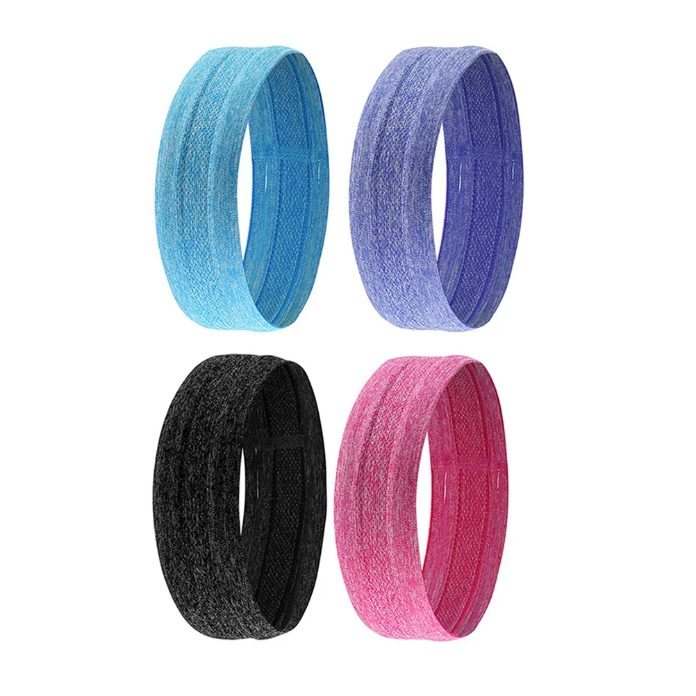 

4Pcs Fitness Headband for Women Men Premium Breathable Sweat-Wicking Lightweight Athletic Hairband for Yoga Running Workout