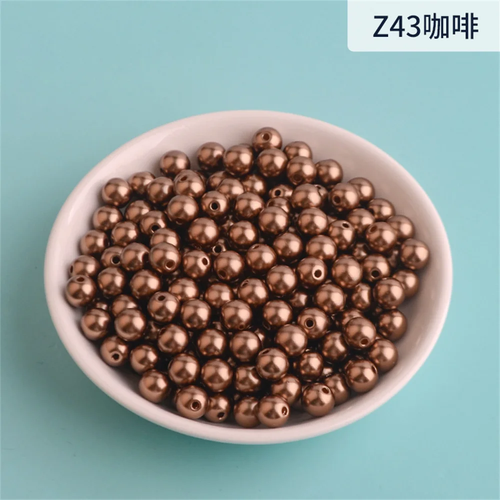 3mm-12mm Mix size  Pure White/Pearl wtraight holes round imitation plastic pearl beads for needlework & Jewelry Making