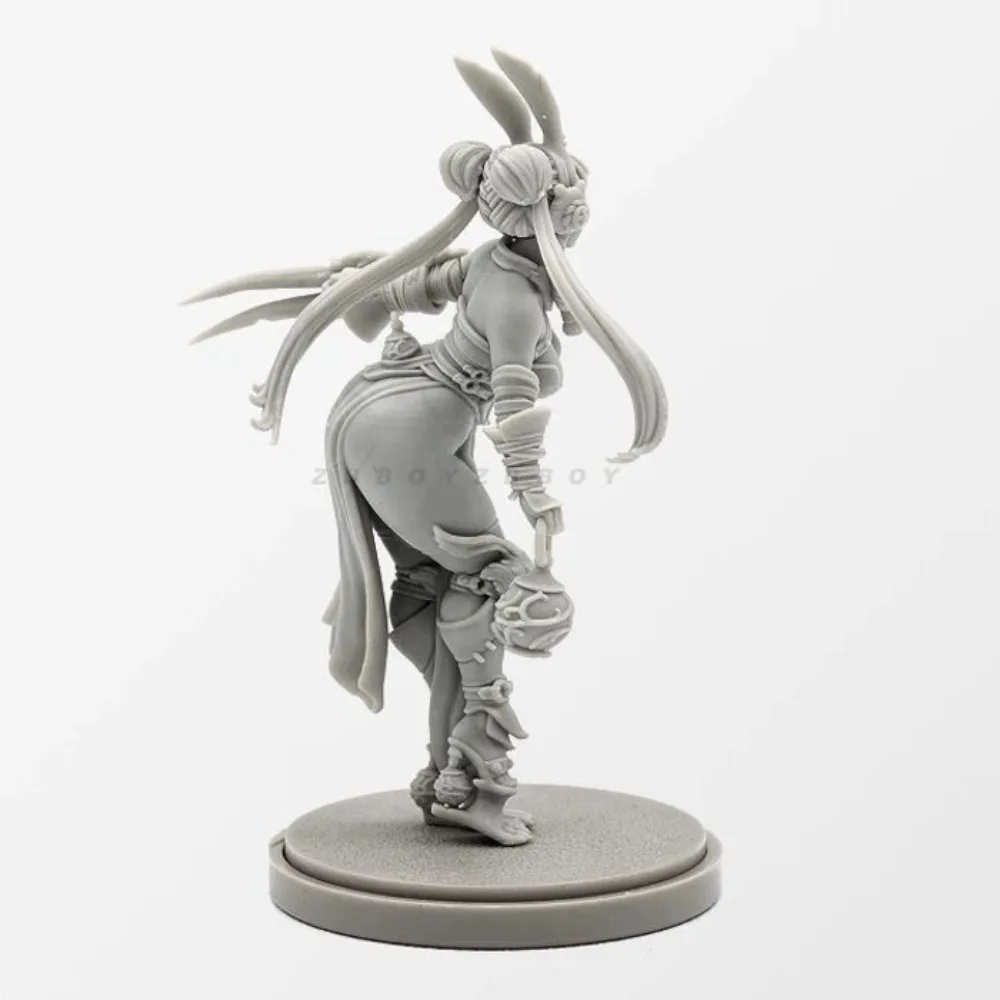 38mm Beauty Soldier Female Warrior of The Rabbit Clan Resin Soldier Model 3D Printed DIY Coloring Self-assembly Figurine Craft