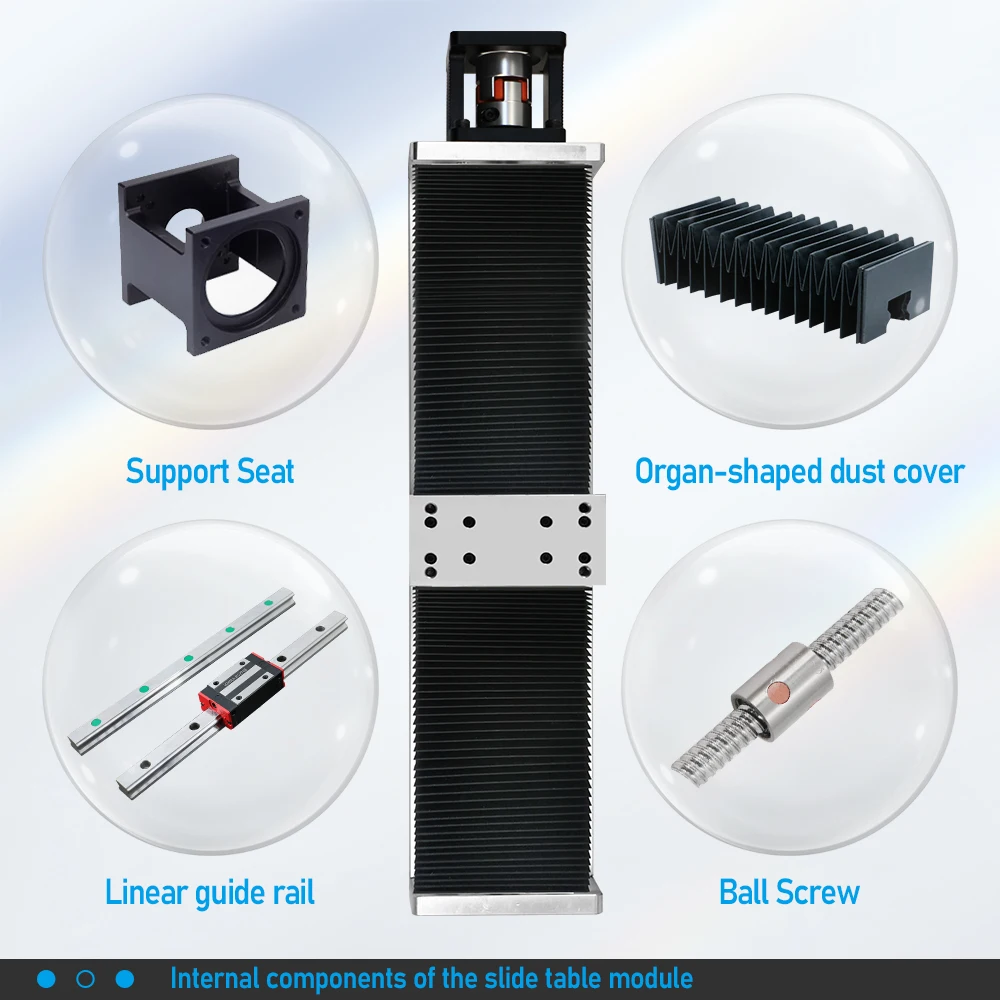 HLTNC Mesa Deslizante cubierta antipolvo de órgano HL15100 módulo de escenario deslizante de carril de doble guía con Kit de soporte de Motor 57 para Cnc