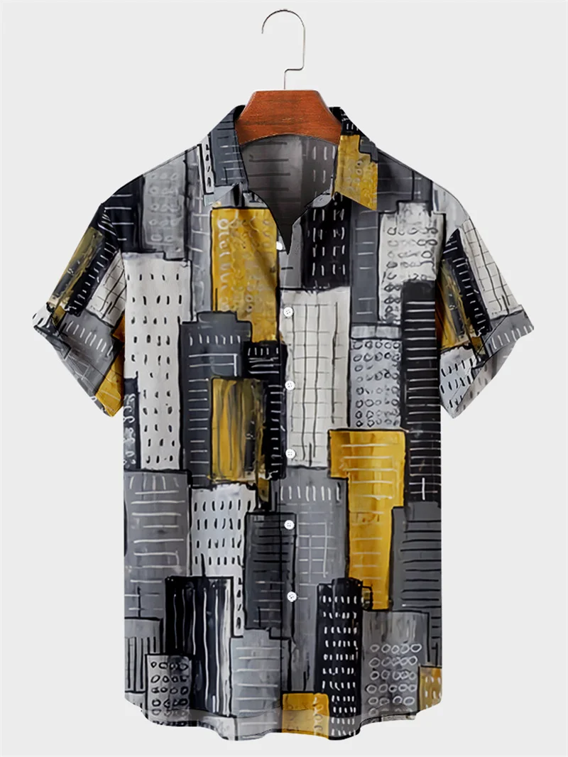 2023 3xl Hawaii Herren hemd bunte gestreifte Hemden Kurzarm hemden für Herren bekleidung Herren lässiges Top übergroßes Hemd