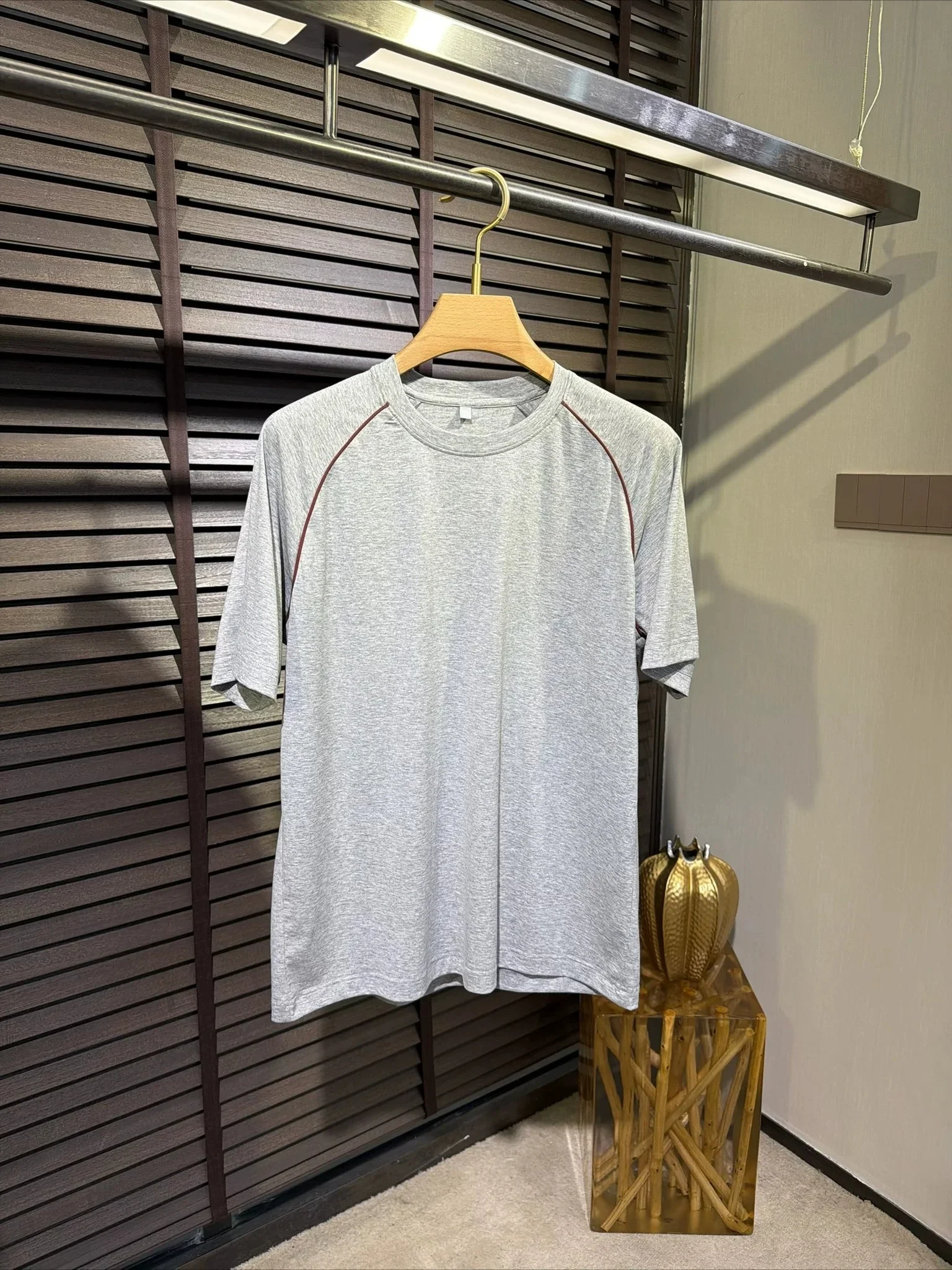 Italian Old Money Style Men's 26ss Business Casual Printing Crew Neck Short Sleeve T-Shirt