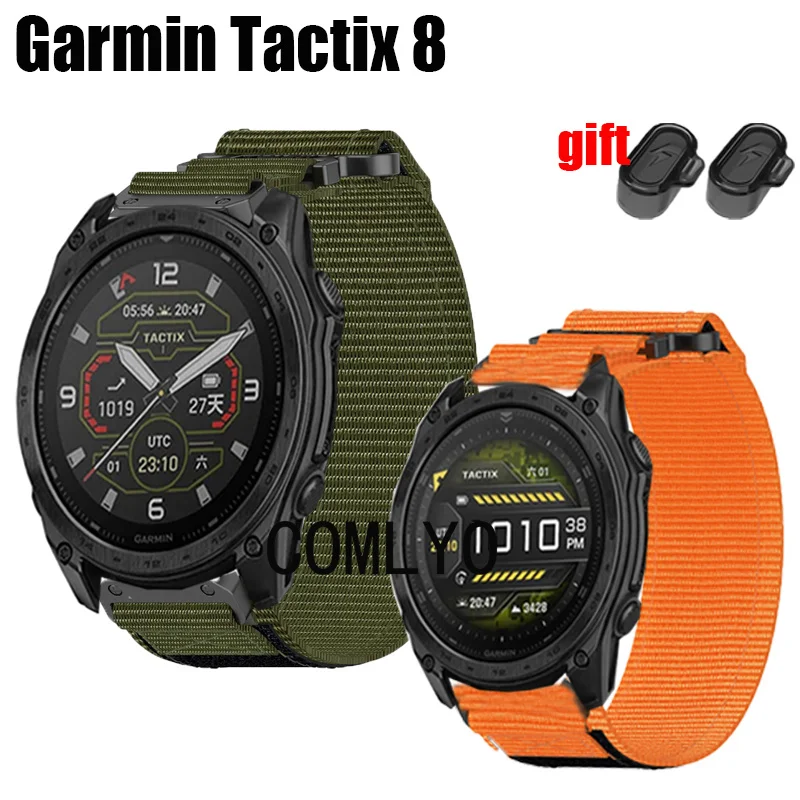 

Для Garmin Tactix 8, ремешок для умных часов, нейлоновый холст, спортивный мягкий ремешок для женщин и мужчин, уличный ремень