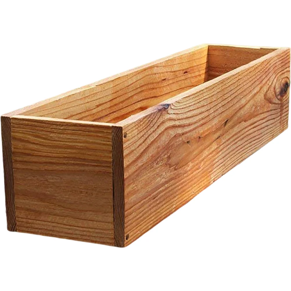 Antiseptic Wood Flower Box Pots for Plants Rectangular Planter Boxes Outdoor Vintage