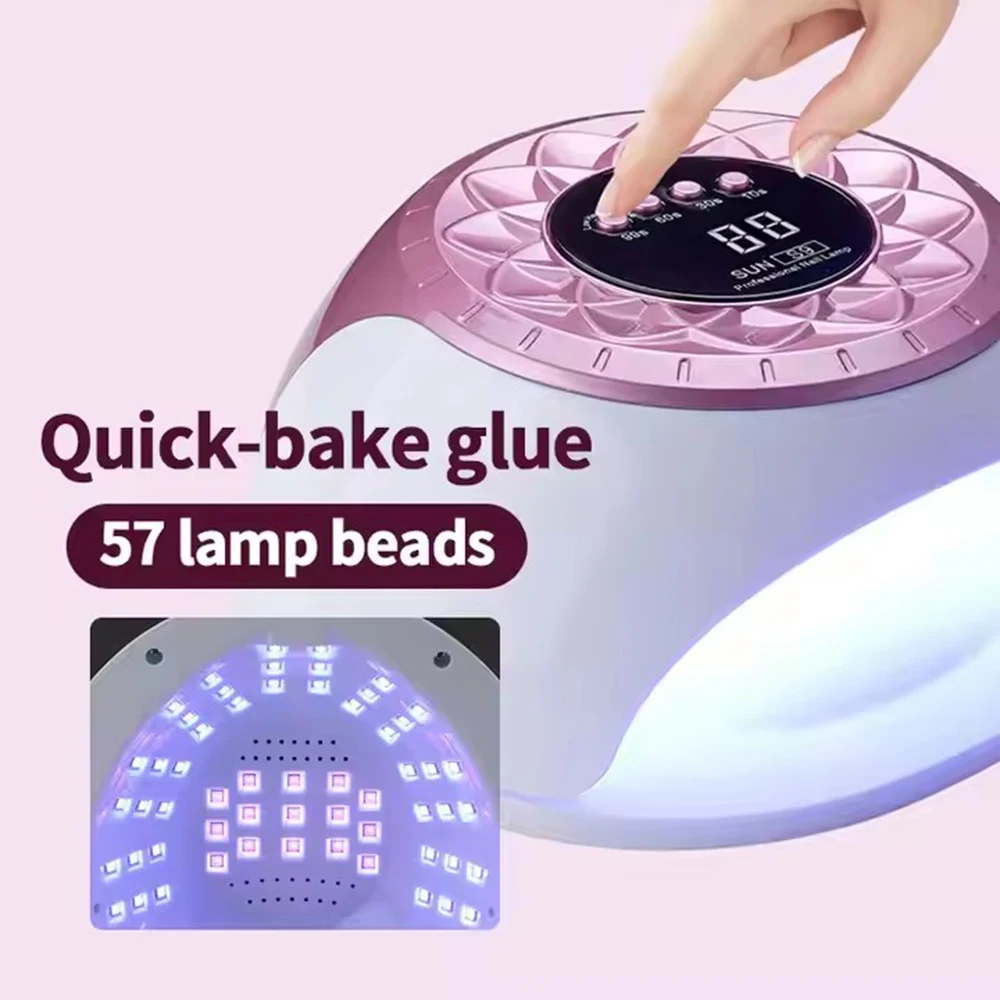 268W UV LED โคมไฟเล็บ Professional UV เครื่องเป่าเล็บสําหรับเจลเล็บ 57 ลูกปัด Fast Curing UV GEL โคมไฟโปแลนด์