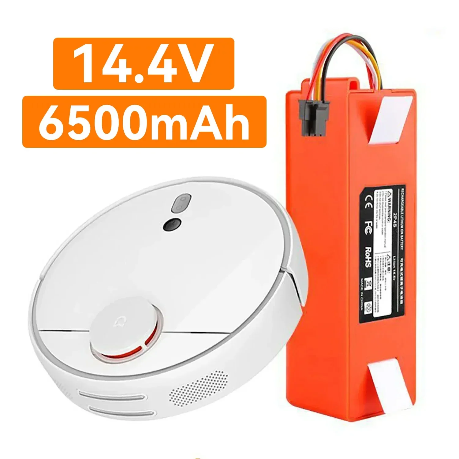 XM-S50 14.4V 6500mAh Xiaomi Robotic Vacuum Replacement Battery 18650 Battery for Xiaomi Roborock S55 S60 S65 S50 S51 S5 MAX S6